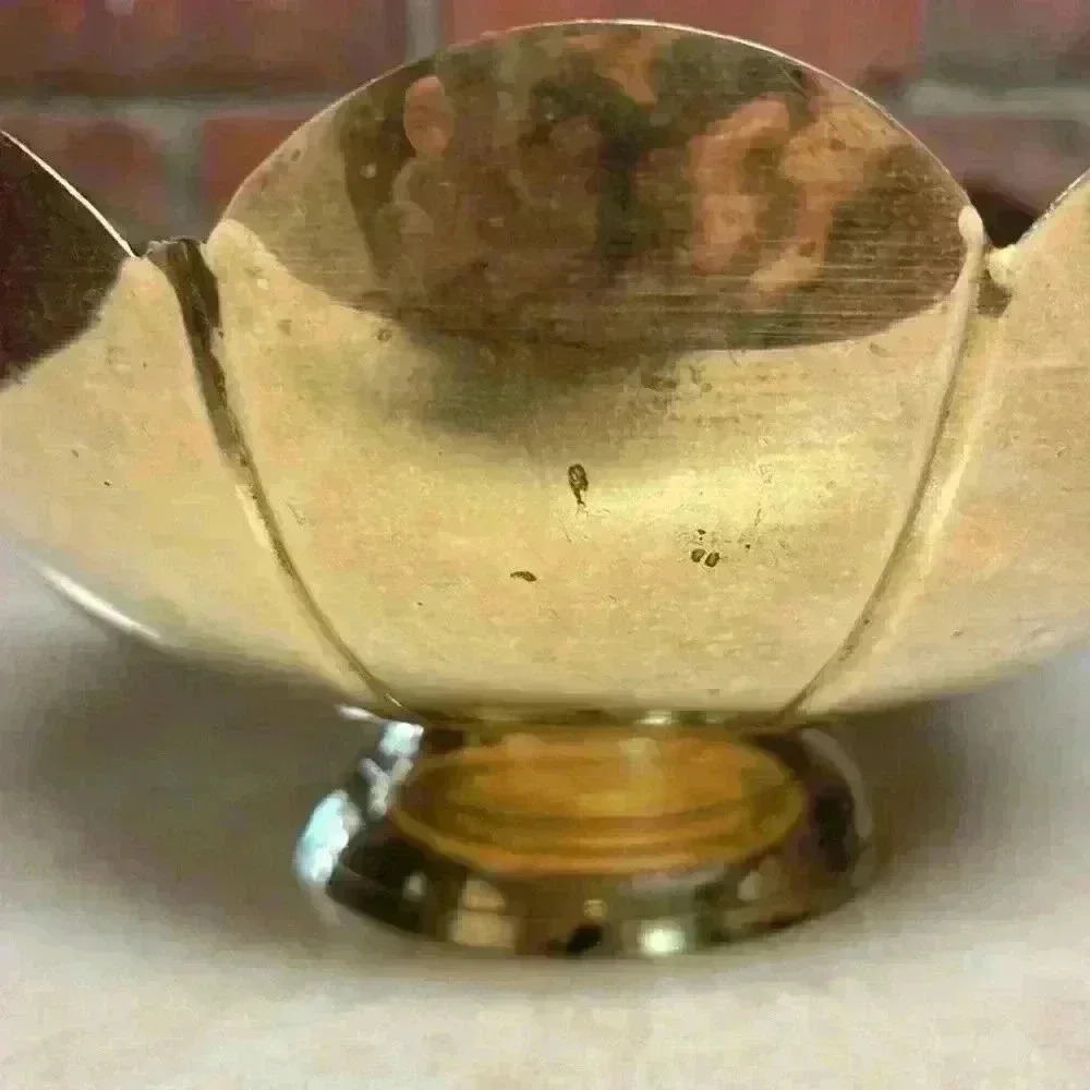 Vintage Tulip Bowl Scalloped Design W/Movable Handle '70's Grapes..Braided Rope - Picture 2 of 10